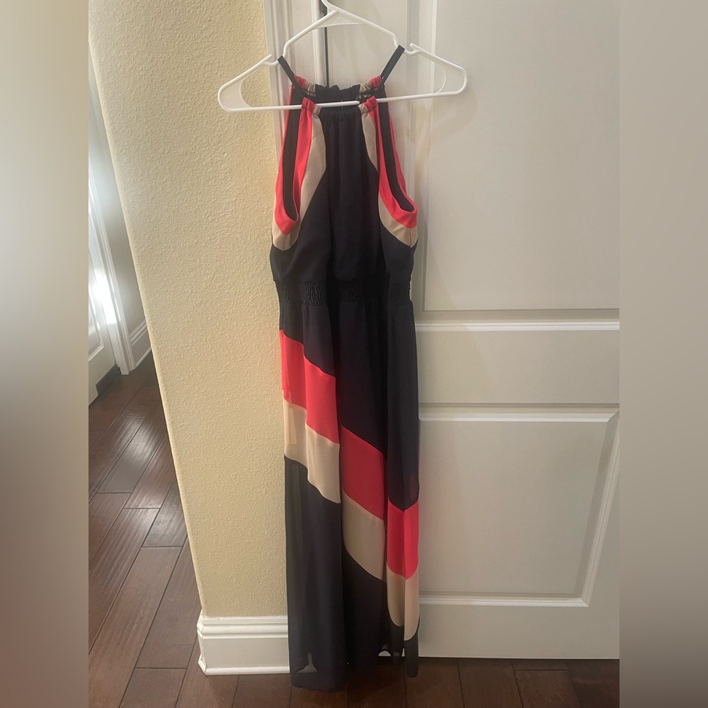 As U Wish Navy Blue and Coral Dress